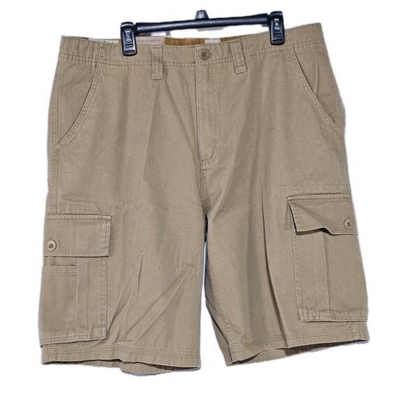 TIMBERLAND Shorts Khaki Brown Cargo Outdoor Gear Stretch Men Size 38 - Picture 2 of 12